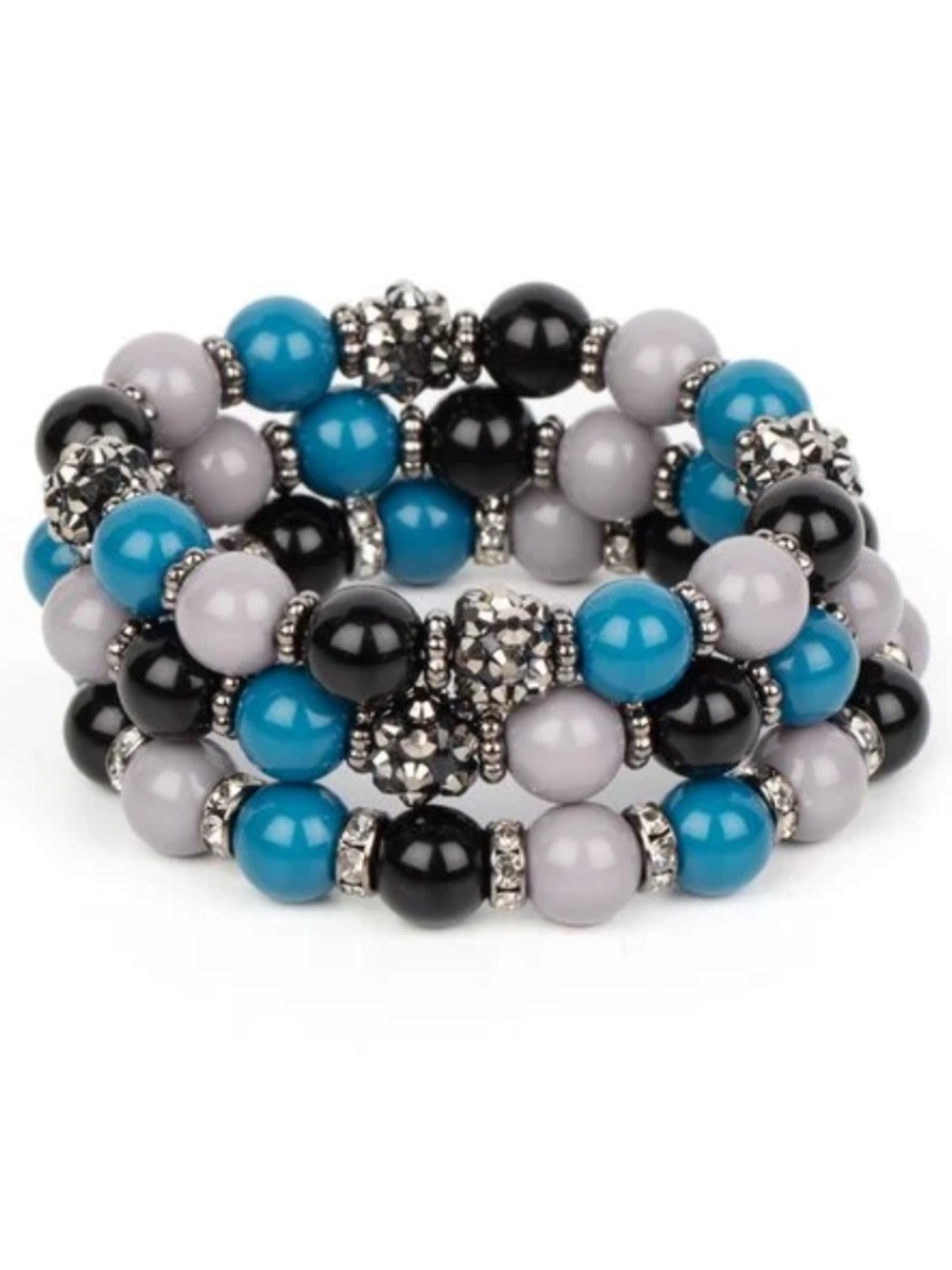 🔵⚪️⚫️ “POSHLY PACKING” MULTI STRETCH BRACELET ~ PAPARAZZI❗️ 3 IN 1❗️⚫️⚪️🔵